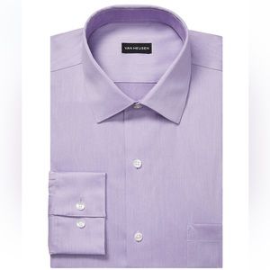 Van Heusen Lavender Button Down Wrinkle Free Fitted Shirt